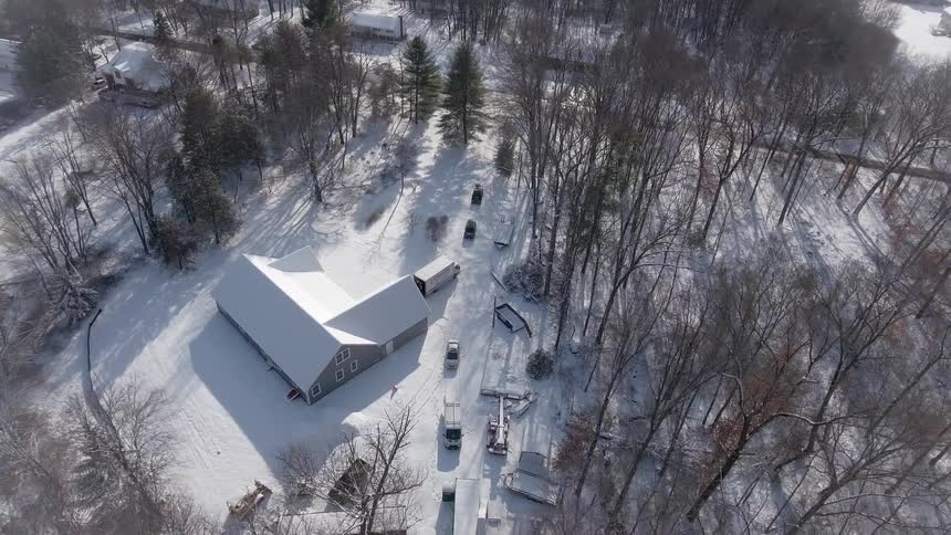 A house covered in snow