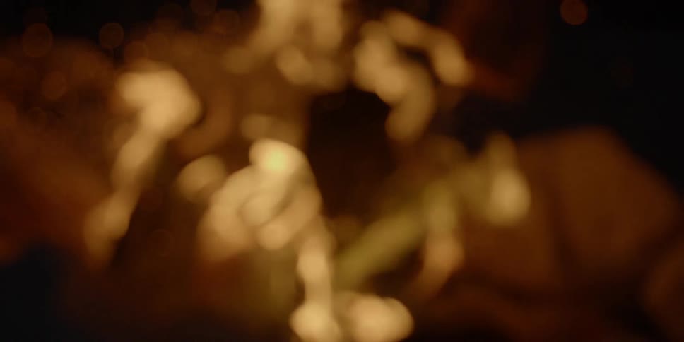 The camera gives a blurry view of fire