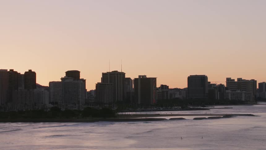 The view is of the downtown area and you can see the ocean