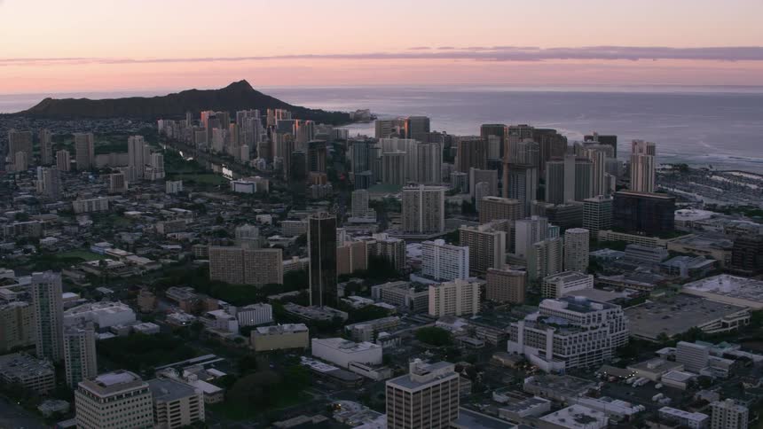 The view is of the downtown area and you can see the ocean