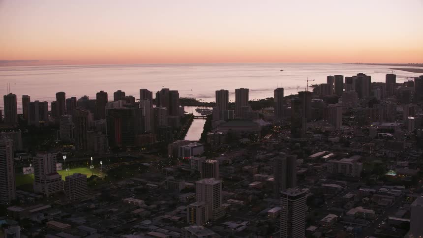 The view is of the downtown area and you can see the ocean