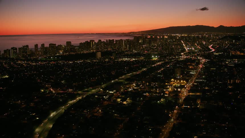 The view is of the downtown area and you can see the ocean