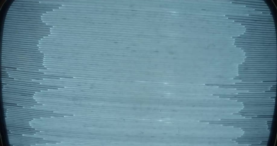 Light blue static and lines move across a television screen