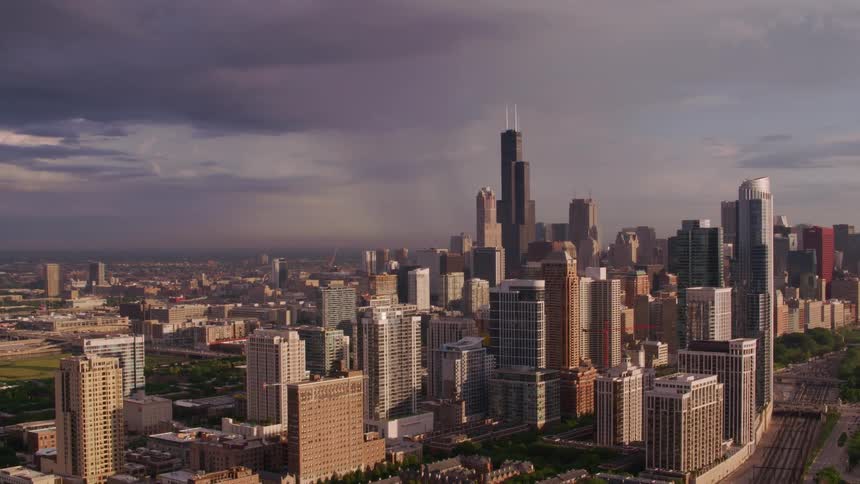 The view is of the downtown area and you can see buildings