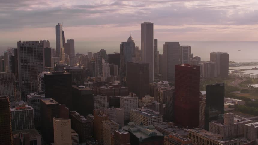 Tall buildings fill the city