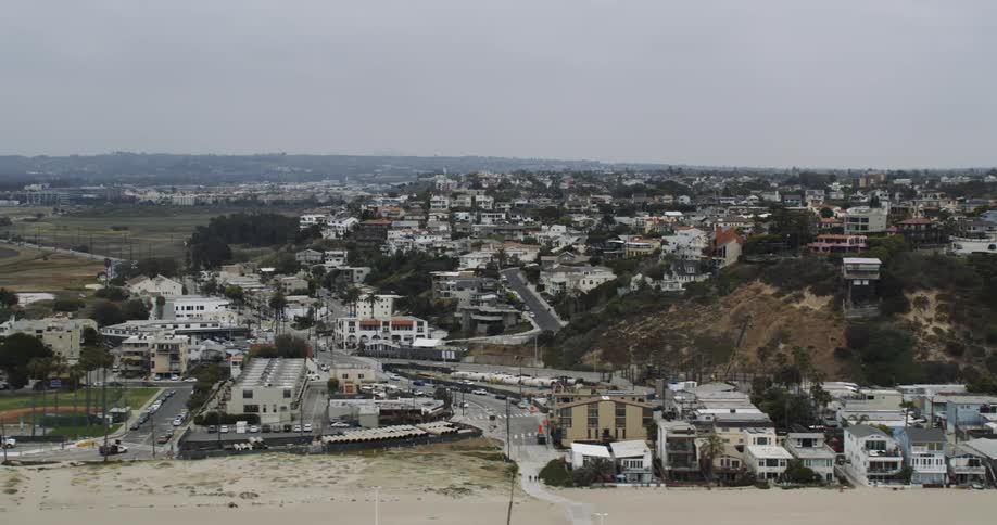 Homes are on the hill in town