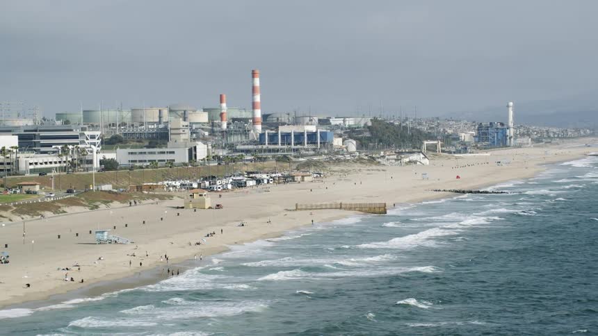 Aerial view of people on the beach