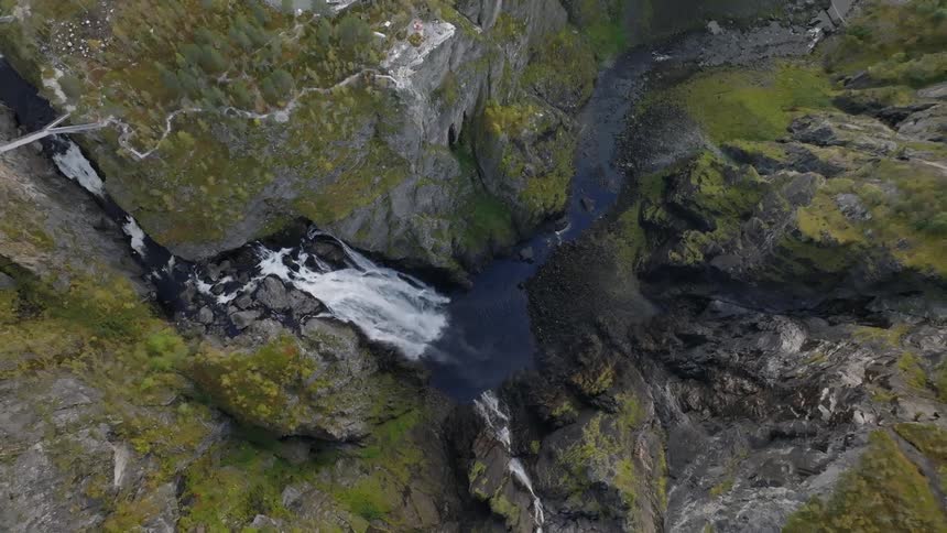Aerial view of waterfall