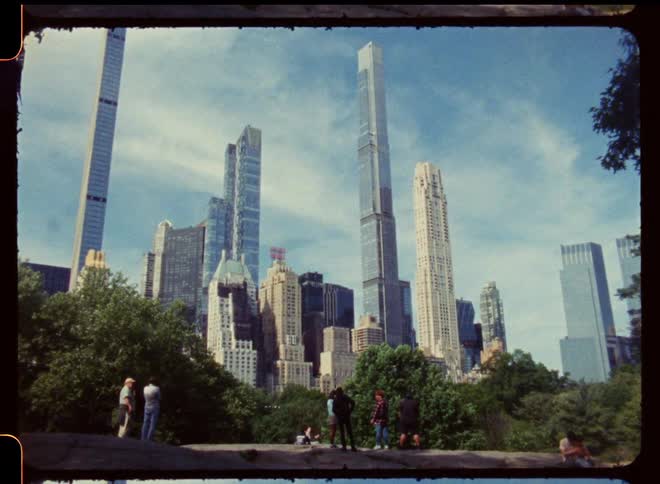 People are visiting the park in the city