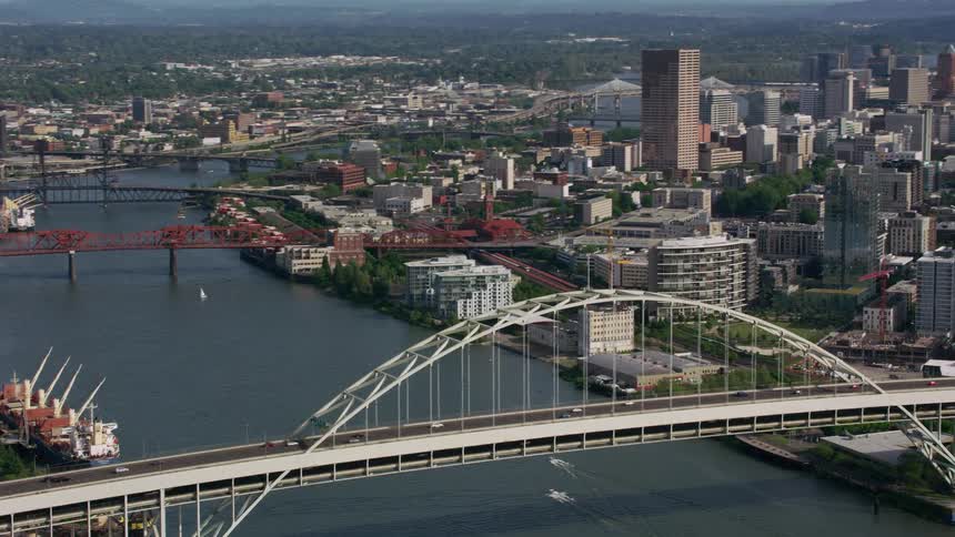 The view is of the downtown area and you can see the ocean