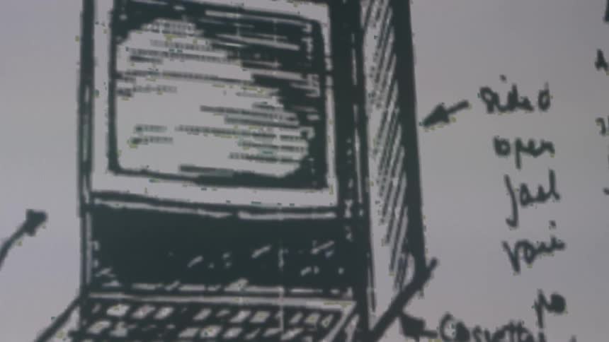 A computer has been illustrated on a piece of paper