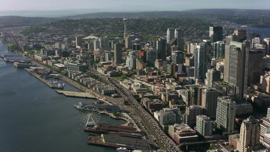 Marinas line the coast of downtown