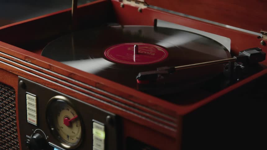 The record is spinning in the player