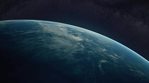 Small flashes are in the clouds below from orbit