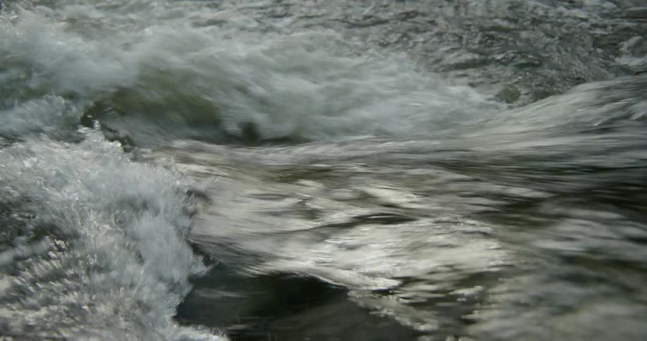 Water flows and churns creating whitewater