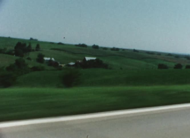 Buildings are spread far apart on a farm
