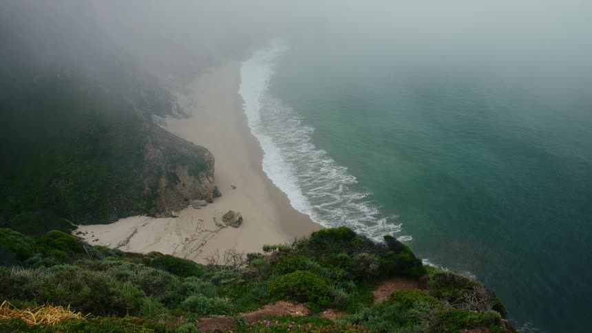 Aerial view of a beach during the spring time