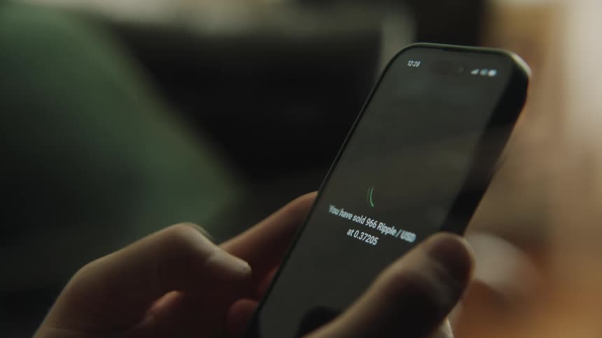 A person is making a purchase on their cellular device