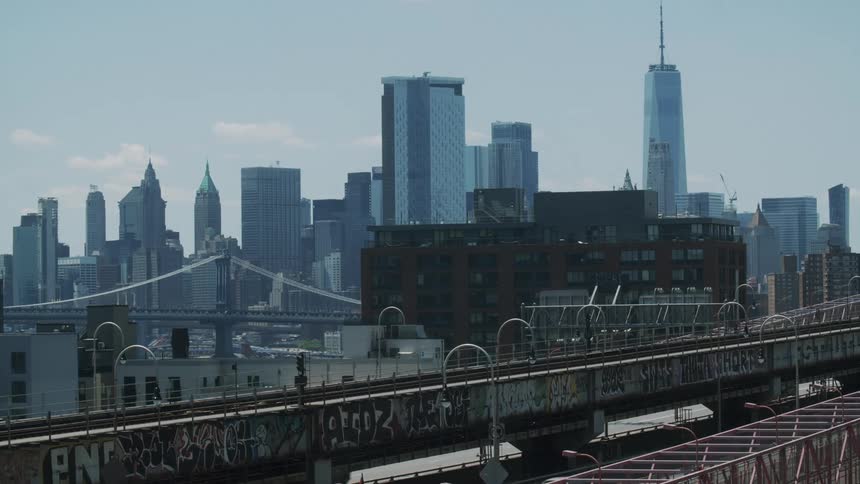 Landscape of urban skyline and bridge in the city