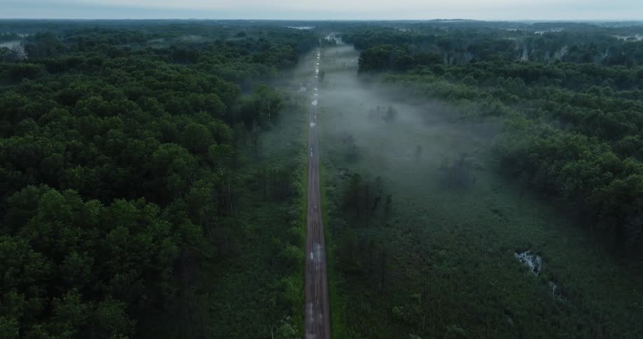 Parts of the dirt road are flooded