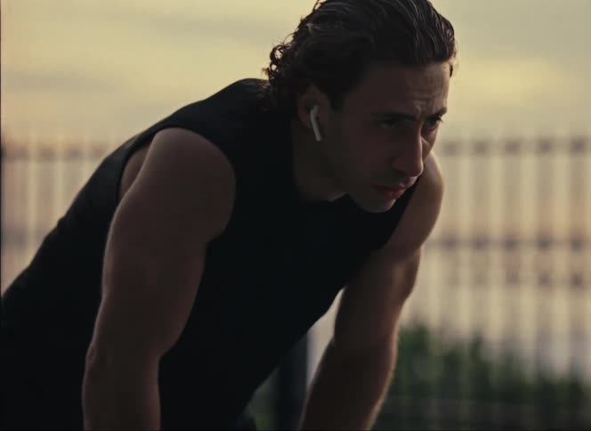 A runner stops to take a breather