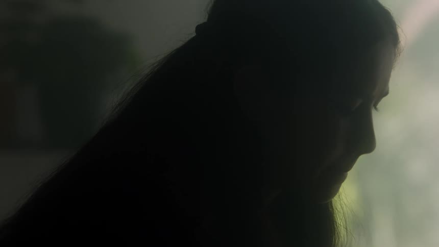 The view is of a portrait of a teenager girl