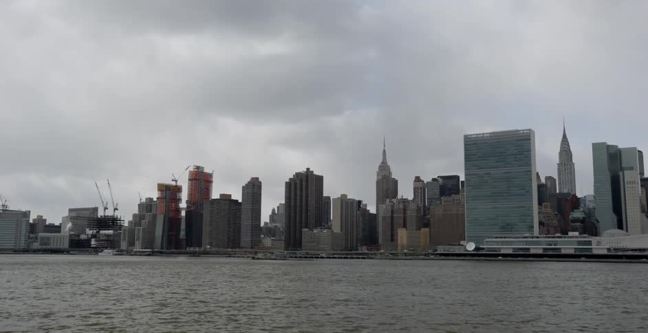 Beyond the water is a large city