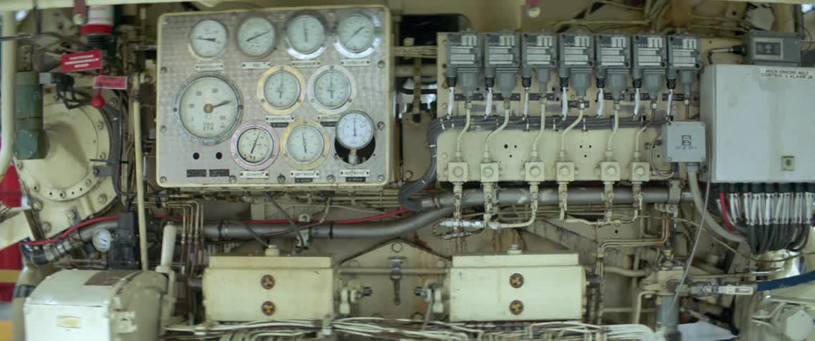 Machines with gauges and moving machine parts