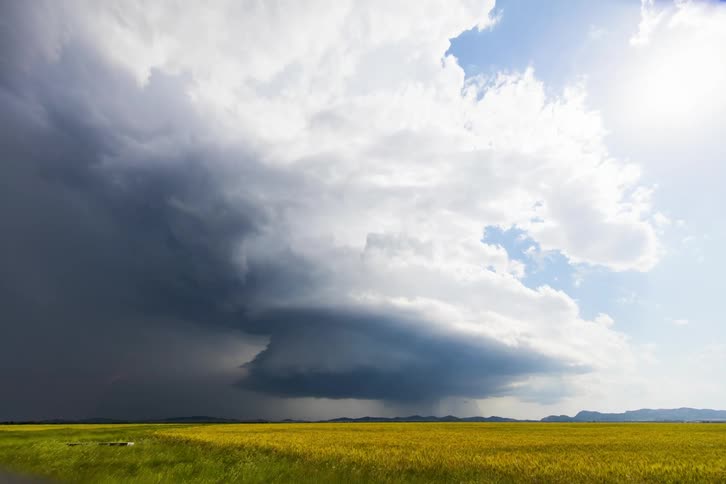 Clouds forming and billowing in the sky