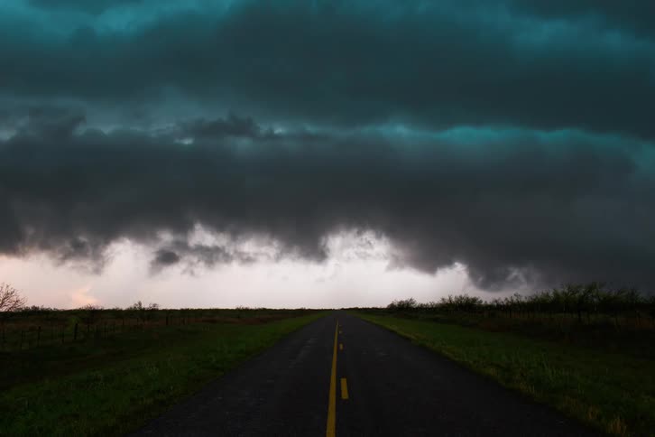 Timelapse view of a storm as it approaches and passes overhead