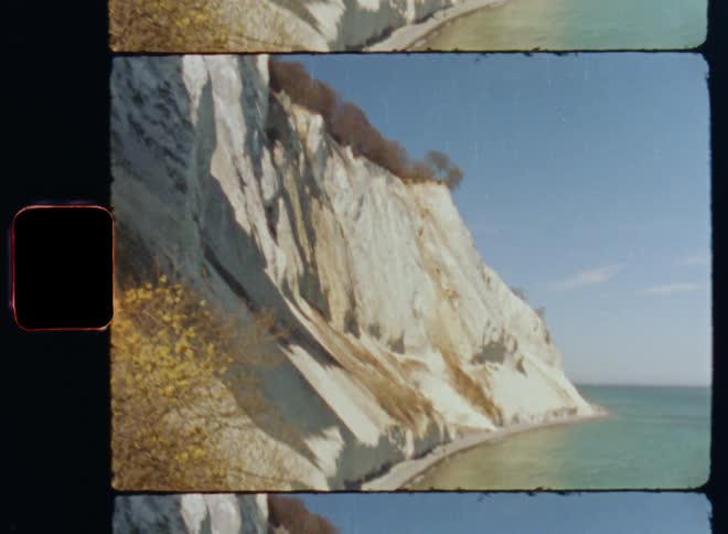 The cliff is by the ocean