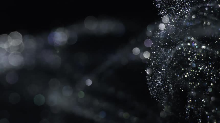 Crystalline particles float through black