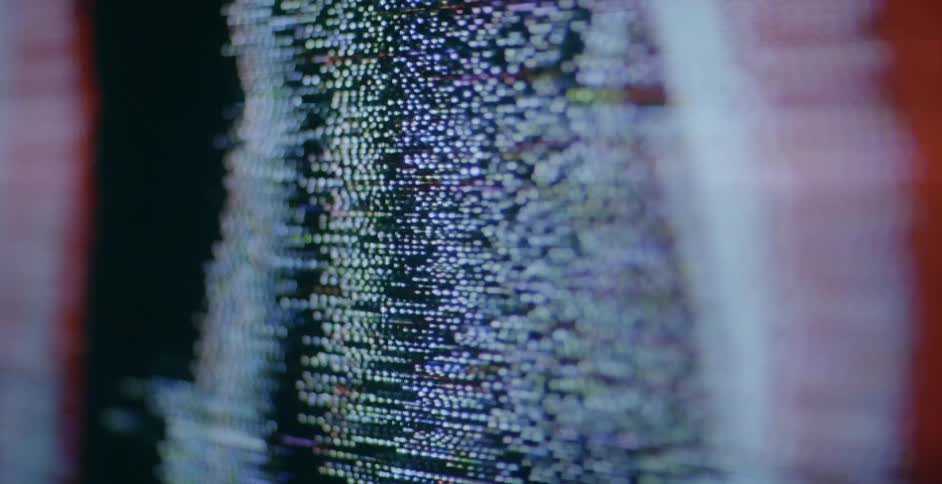 Static plays on a television screen