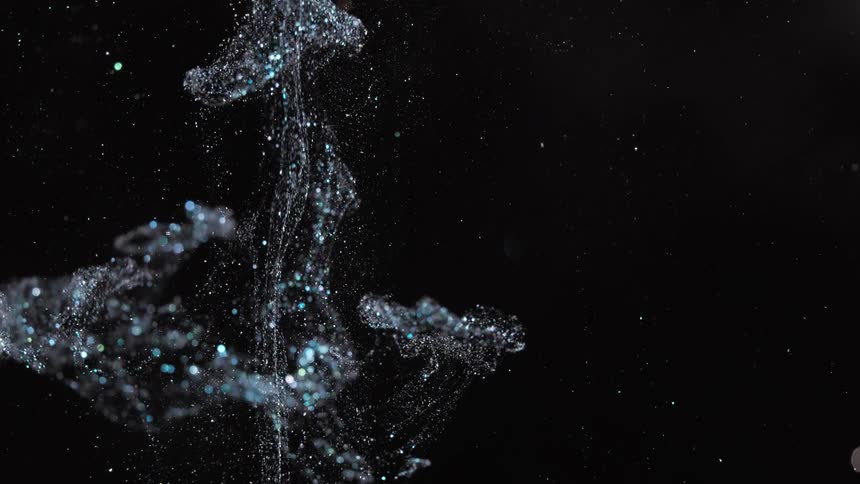 Shimmering water rises up and and spills outward