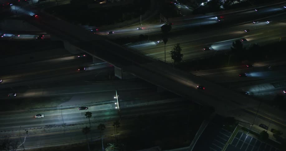Traffic on the highway at night