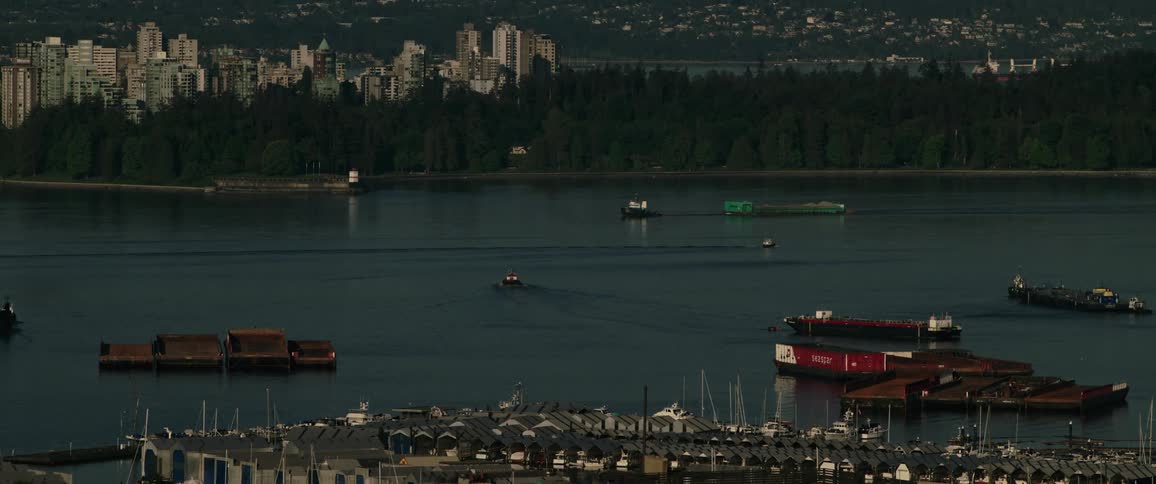 Large boats are moving in the water