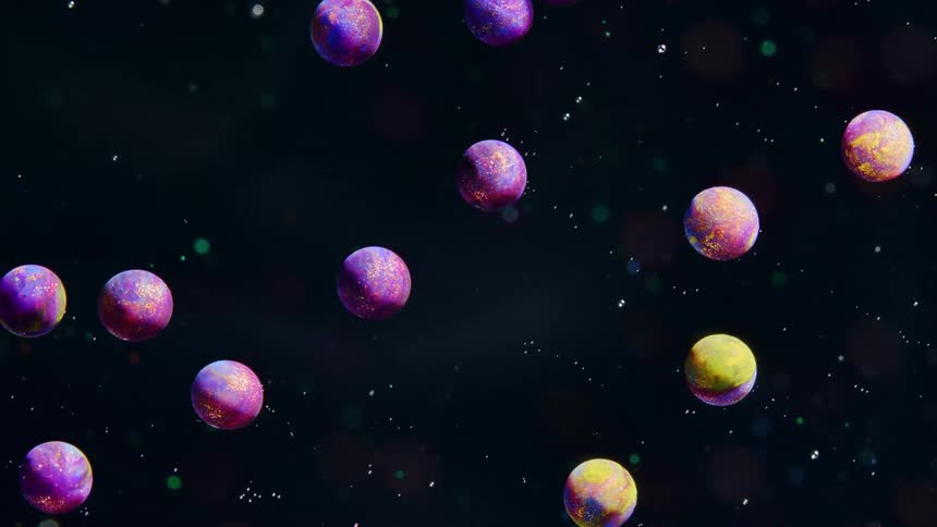 Digital art of planets moving in space