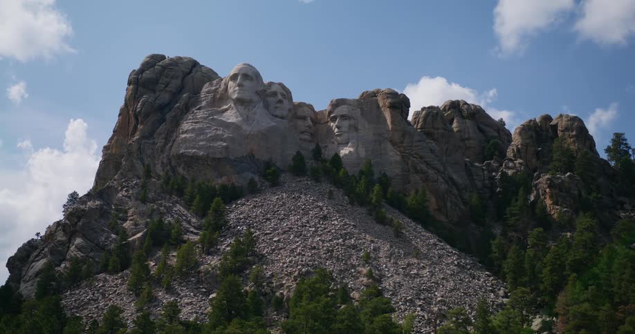 Aerial view of a monument during the spring time