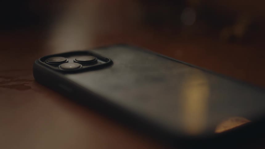 Close up view of a phone on a table