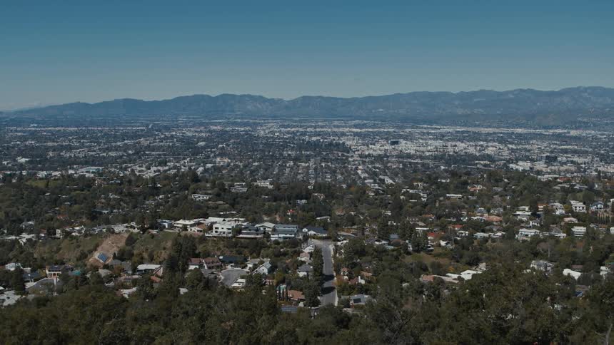 Aerial view of residential area in big city