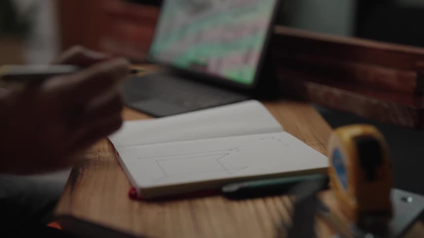A person is drawing a diagram