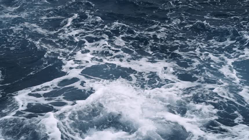 Close up view of ocean waves moving