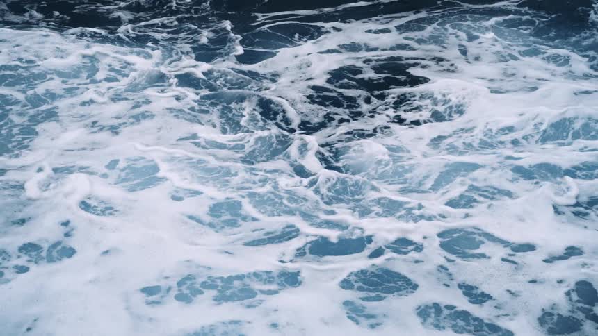 Slow motion view of waves moving in the sea