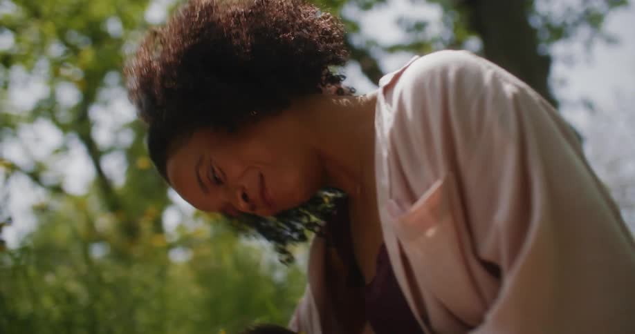 The view is of a portrait of two people that are outdoors