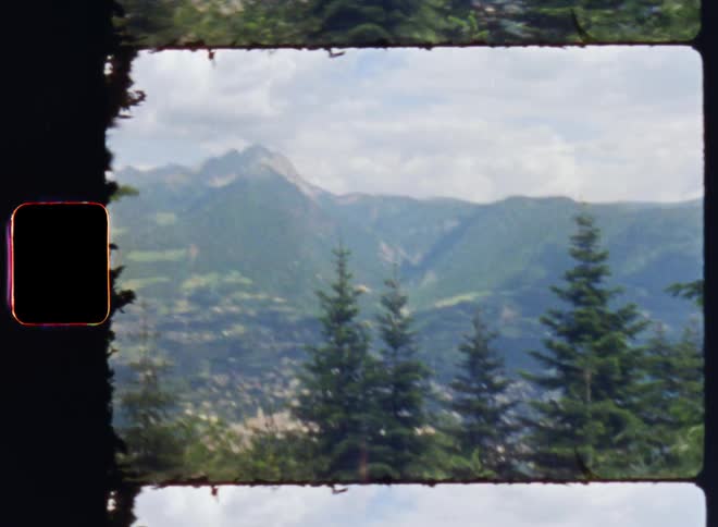 Film footage of a mountainous landscape