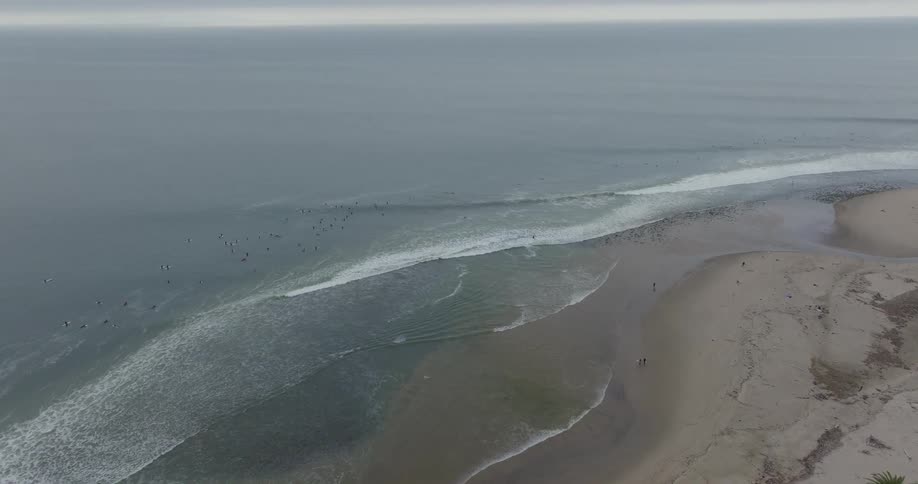 Surfers in the lineup at Malibu first point