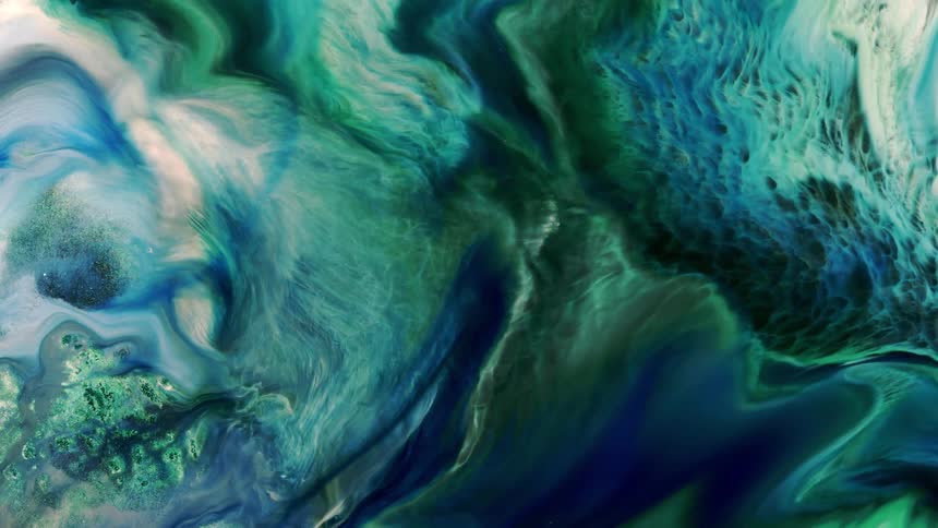Liquid colors ripple and move as the stripes blend and flow together
