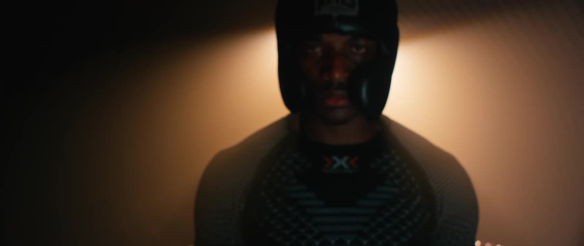 The boxer stands in the ring