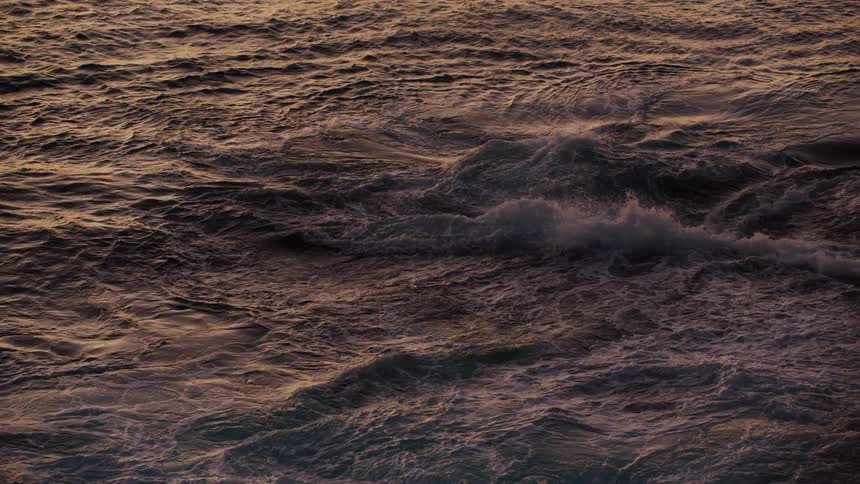 The ocean water is rough