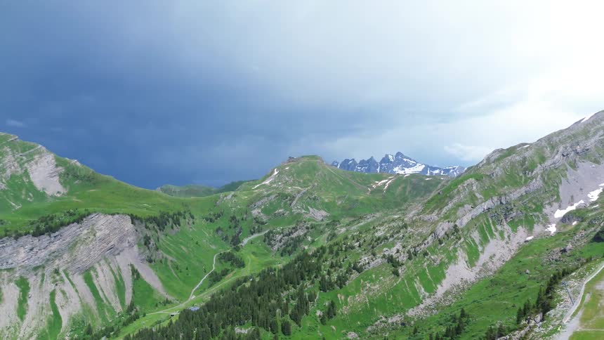 The mountains cover the terrain
